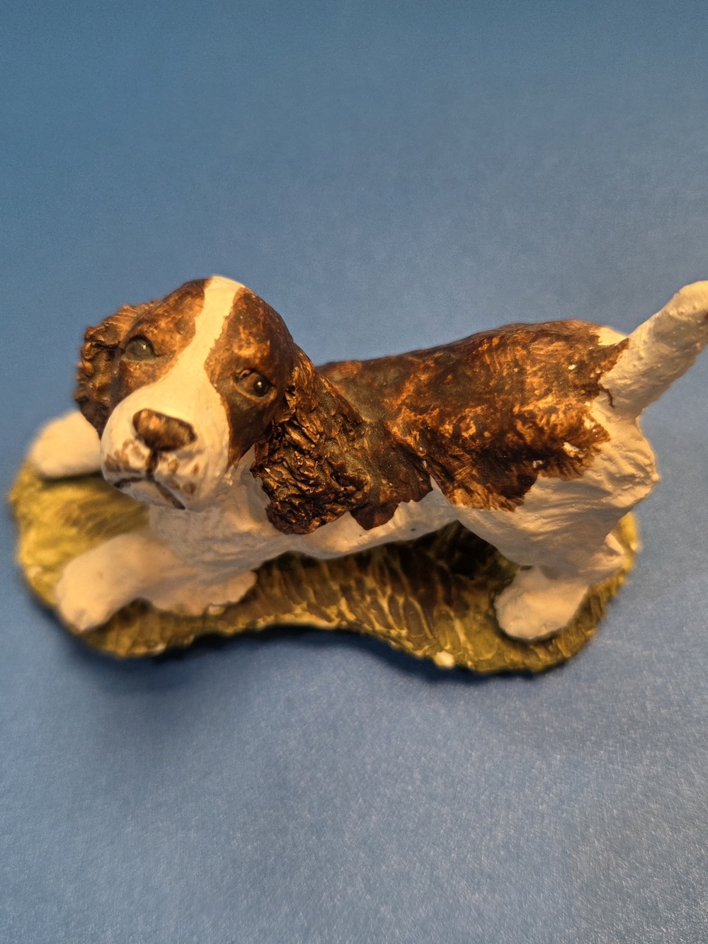 Brown and White Spaniel Dog Figurine - Decorative Home Accent